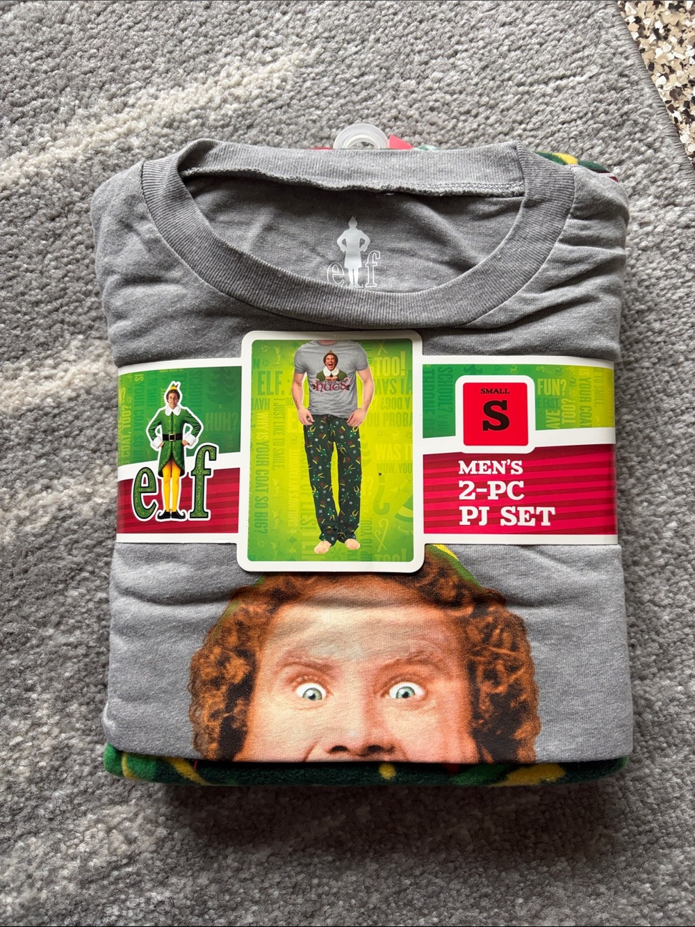 ELF Men's 2-PC PJ Set - Gray with Multicolor Print